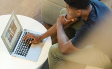 Man Working on Laptop