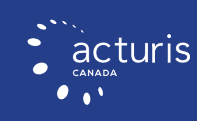 blue and white acturis canada logo
