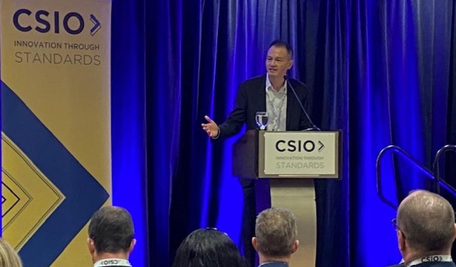 Michael Lin speaks at the CSIO Members Meeting