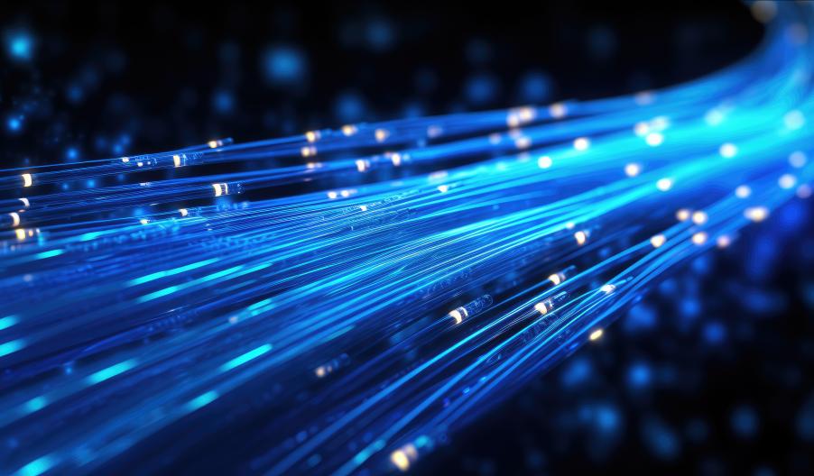 blue wires showing technology and connectivity