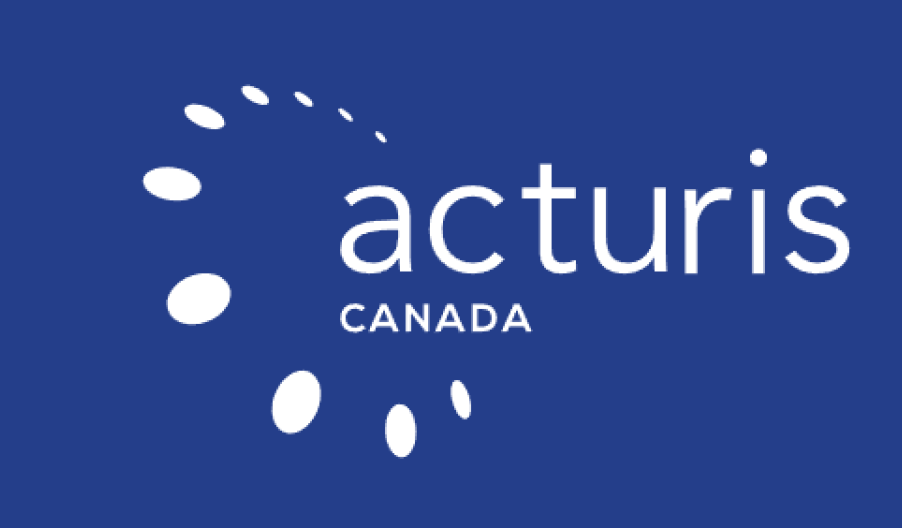 blue and white acturis canada logo